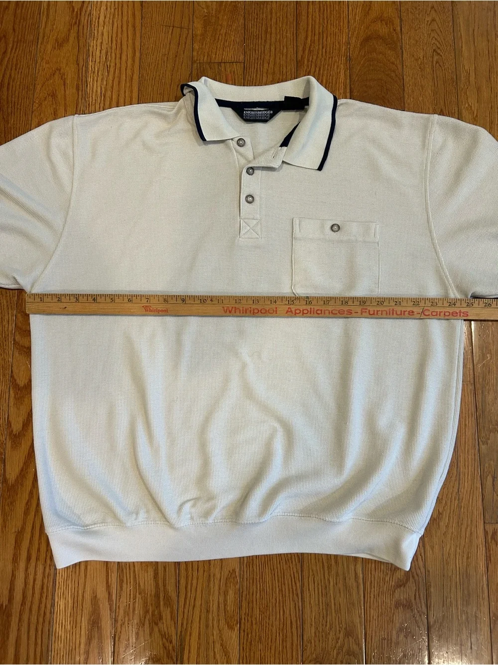 Knightsbridge Polo Shirt Mens Extra Large Beige Short Sleeve Pocket Vintage